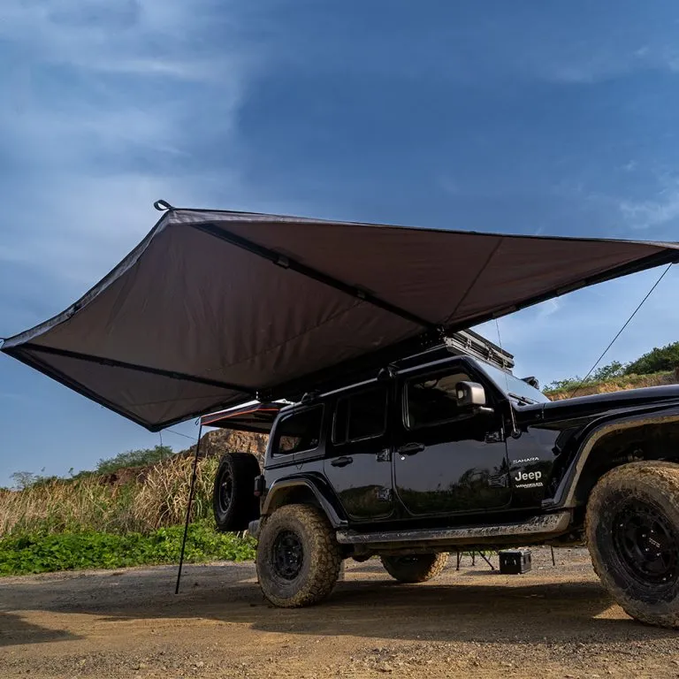 180 degree foxwing awning